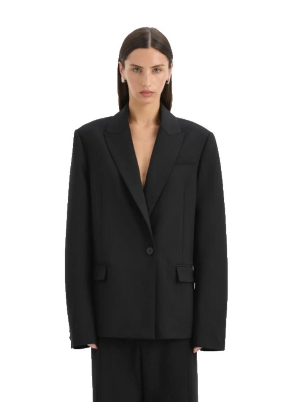 SIR. The Label Black Clemence Oversize Blazer Sz 2/6 US Viscose/Linen Dylan